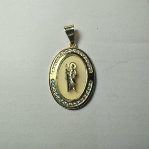 San Judas Gold and Silver Saint Pendant